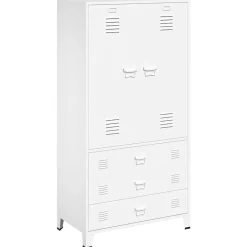 vidaXL Armario industrial de metal 90x50x180 cm Blanco Best