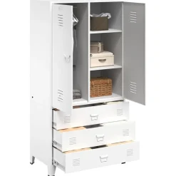 vidaXL Armario industrial de metal 90x50x180 cm Blanco Best