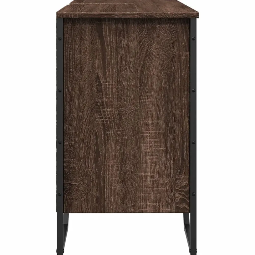 vidaXL Conjuntos De Muebles-Armario lavabo baño madera ingeniería marrón roble 91x35x60 cm