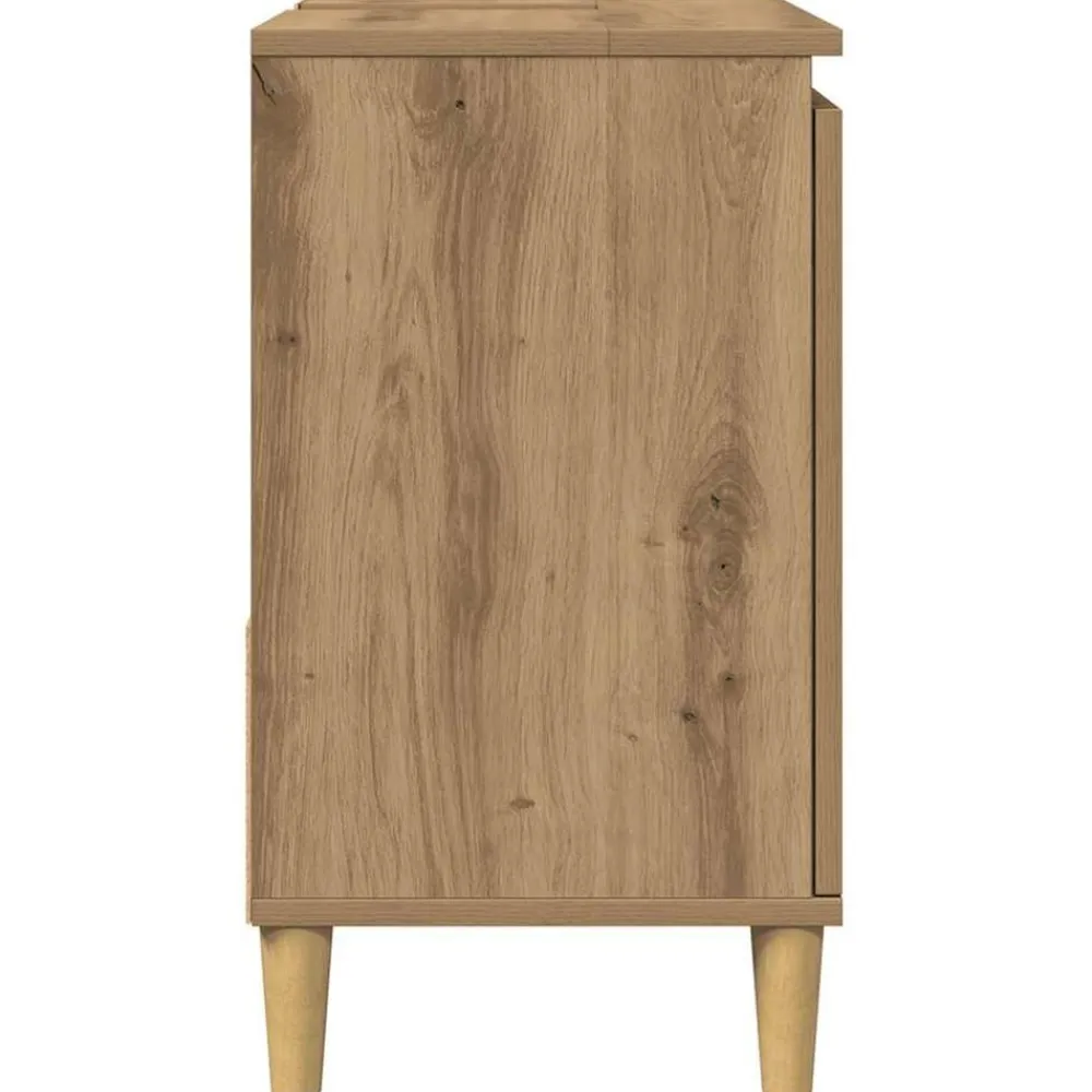 vidaXL Armario lavabo baño madera ingeniería 65x33x60 cm Roble artisan Best