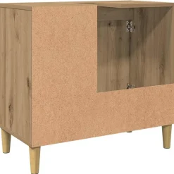 vidaXL Armario lavabo baño madera ingeniería 65x33x60 cm Roble artisan Best