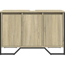 vidaXL Armario lavabo baño madera ingeniería 91x35x60 cm Roble Sonoma Outlet
