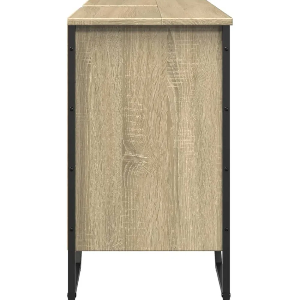 vidaXL Armario lavabo baño madera ingeniería 91x35x60 cm Roble Sonoma Outlet