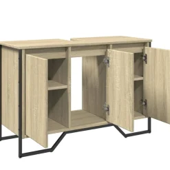 vidaXL Armario lavabo baño madera ingeniería 91x35x60 cm Roble Sonoma Outlet