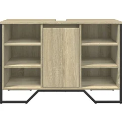 vidaXL Armario lavabo baño madera ingeniería 91x35x60 cm Roble Sonoma Outlet