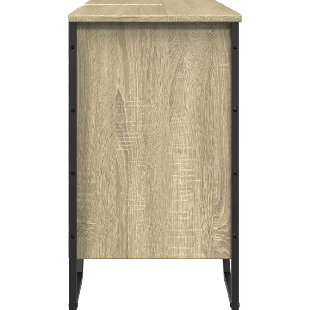 vidaXL Armario lavabo baño madera ingeniería 91x35x60 cm Roble Sonoma Outlet