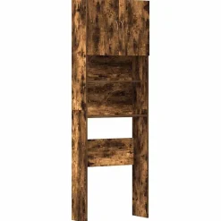 vidaXL Armario lavadora madera ingeniería 64x24x190 cm Roble ahumado Outlet