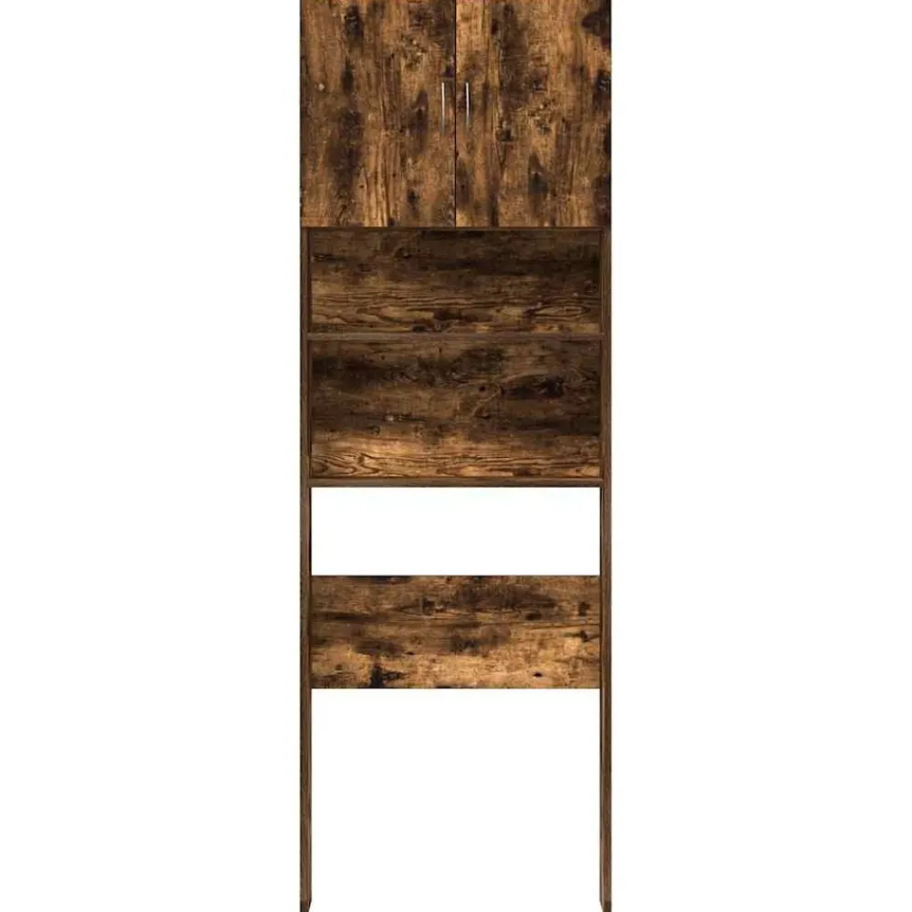 vidaXL Armario lavadora madera ingeniería 64x24x190 cm Roble ahumado Outlet