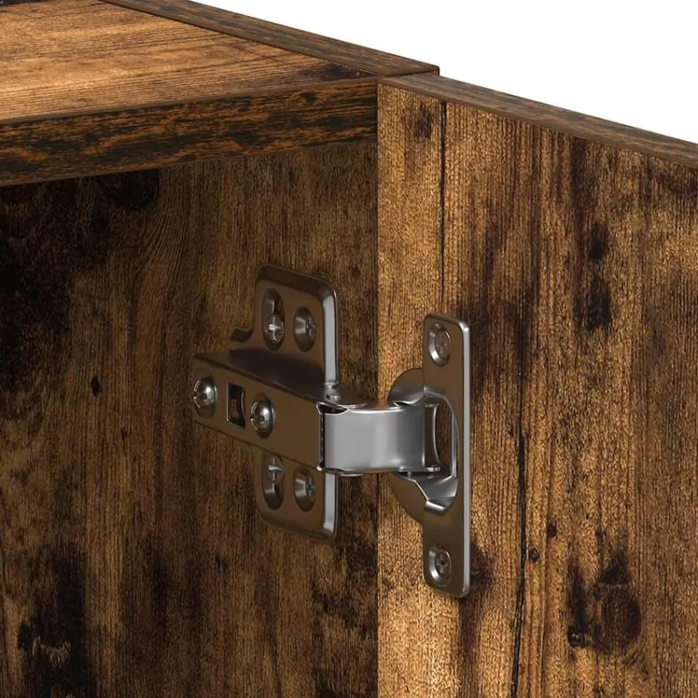 vidaXL Armario lavadora madera ingeniería 64x24x190 cm Roble ahumado Outlet