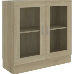 vidaXL Estanterías-Armario libros madera contrachapada color roble 82,5x30,5x80 cm