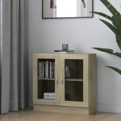 vidaXL Estanterías-Armario libros madera contrachapada color roble 82,5x30,5x80 cm