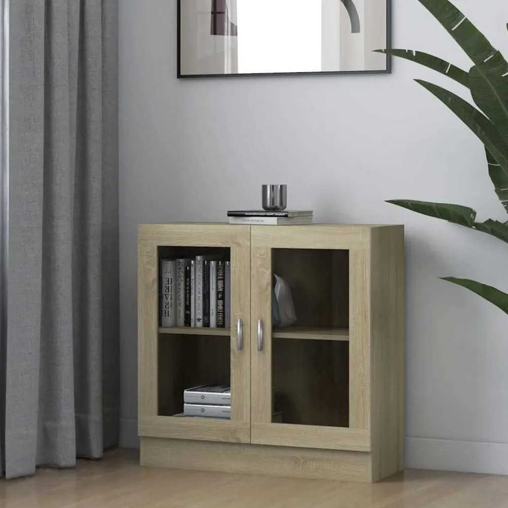 vidaXL Estanterías-Armario libros madera contrachapada color roble 82,5x30,5x80 cm