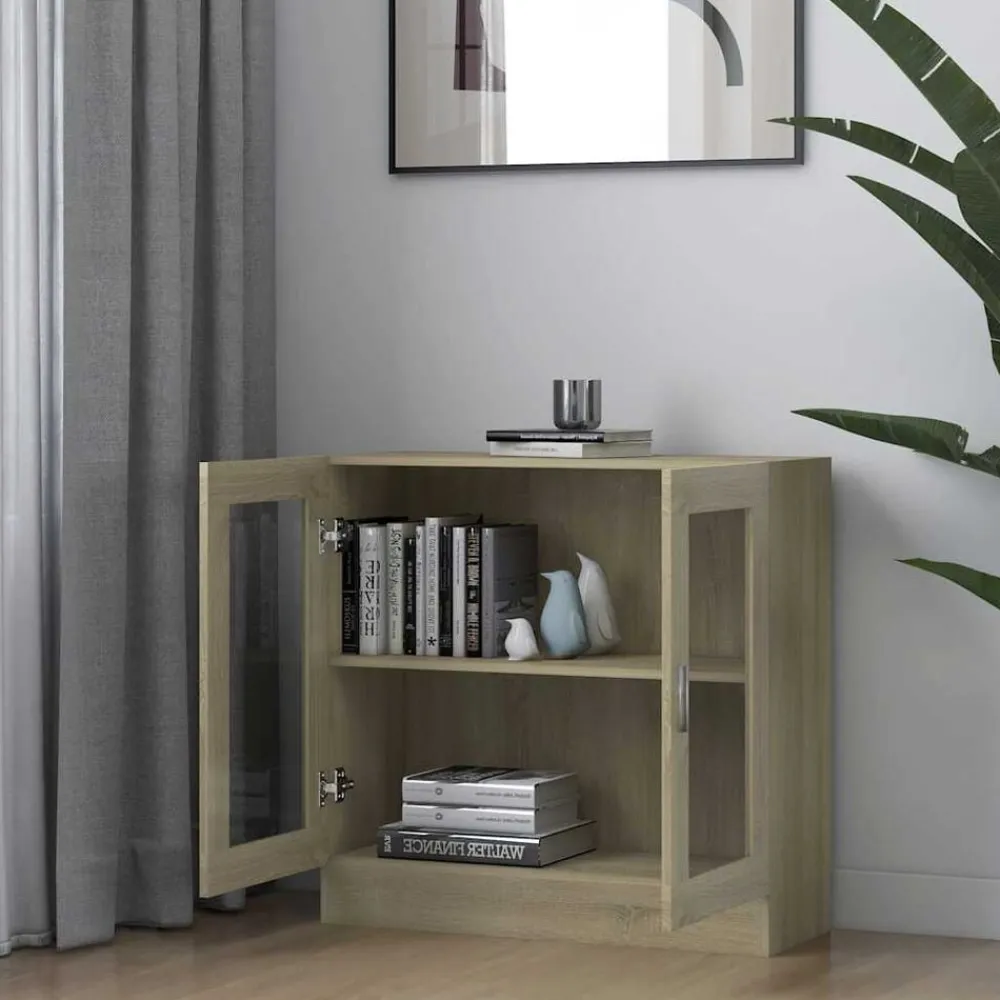 vidaXL Estanterías-Armario libros madera contrachapada color roble 82,5x30,5x80 cm