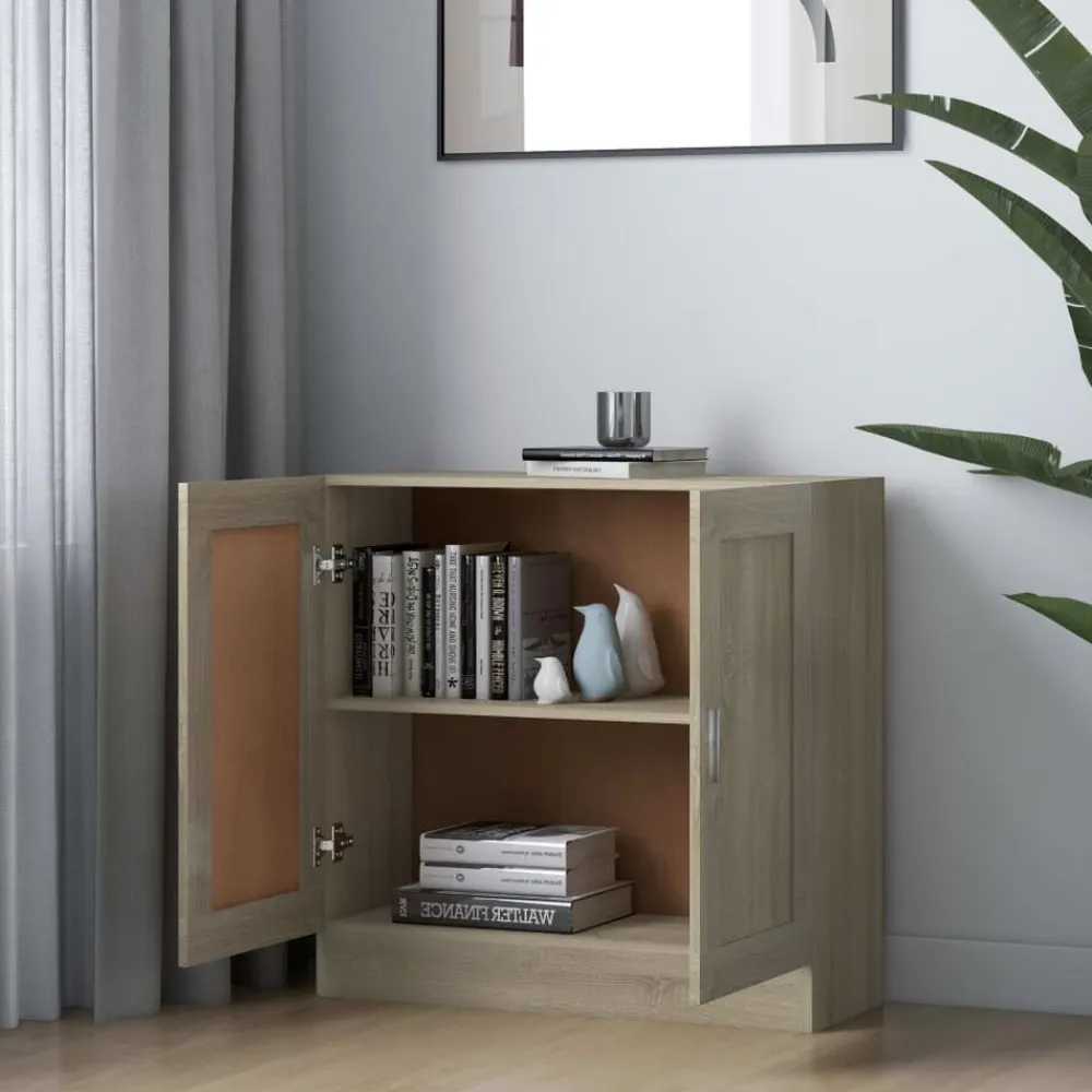 vidaXL Armario libros madera contrachapada color roble 82,5x30,5x80 cm Roble Sonoma Outlet