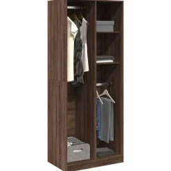 vidaXL Armarios Y Almacenamiento-Armario madera de ingeniería color roble marrón 80x50x200 cm