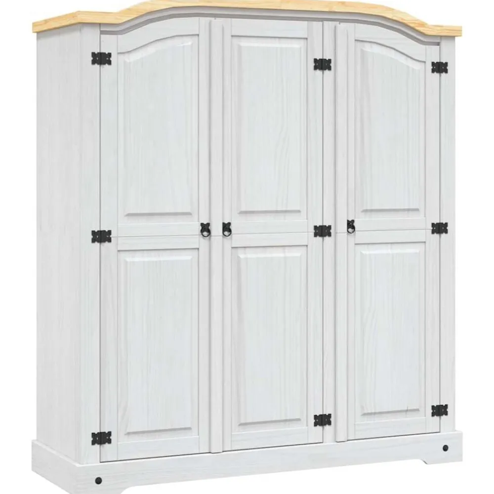 vidaXL Armarios Y Almacenamiento-Armario madera de pino Mexicano estilo Corona 3 puertas