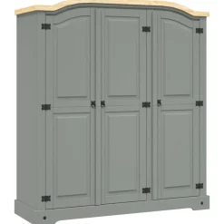 vidaXL Armarios Y Almacenamiento-Armario madera de pino Mexicano estilo Corona 3 puertas