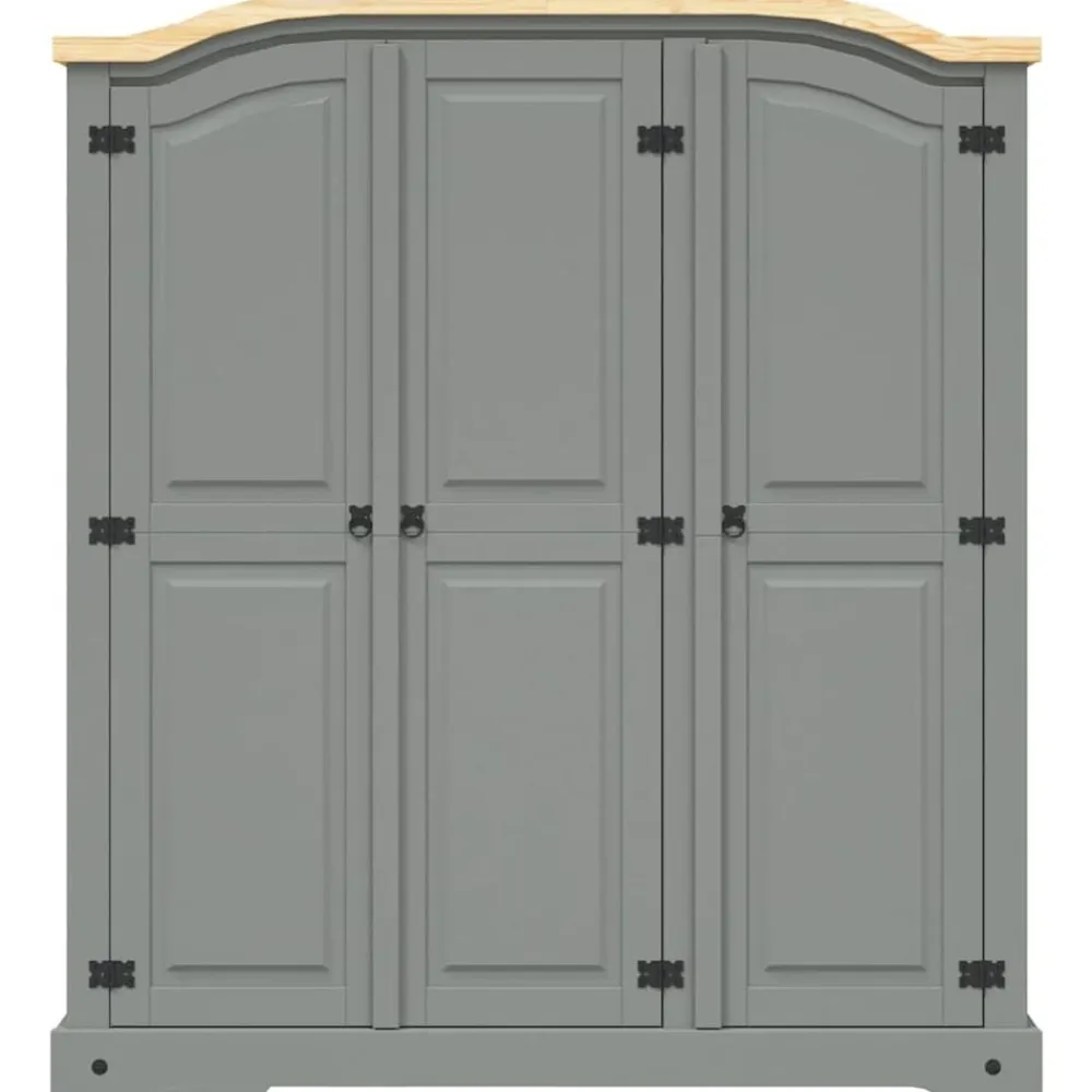 vidaXL Armarios Y Almacenamiento-Armario madera de pino Mexicano estilo Corona 3 puertas