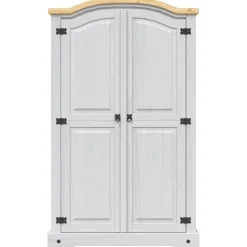 vidaXL Armario madera de pino Mexicano estilo Corona 2 puertas Blanco Online