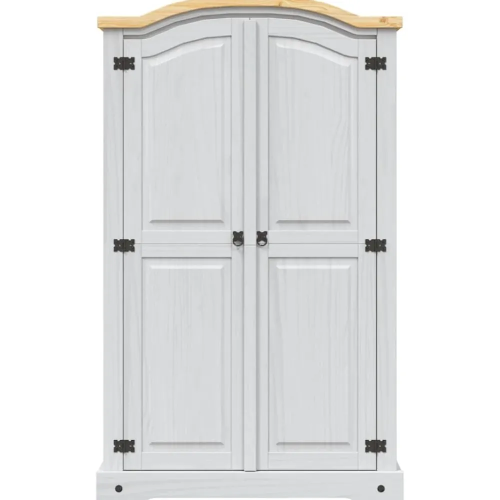 vidaXL Armario madera de pino Mexicano estilo Corona 2 puertas Blanco Online