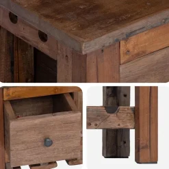 vidaXL Cocina Y Comedor-Armario Marrón 60 x 30 x 70 cm Madera sólida recuperada