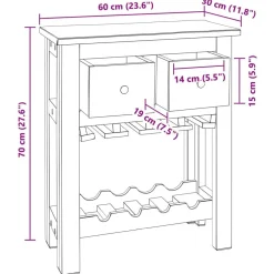 vidaXL Cocina Y Comedor-Armario Marrón 60 x 30 x 70 cm Madera sólida recuperada