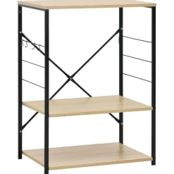 vidaXL Armario microondas madera ingeniería negro roble 60x39,6x79,5cm negro y roble Sale