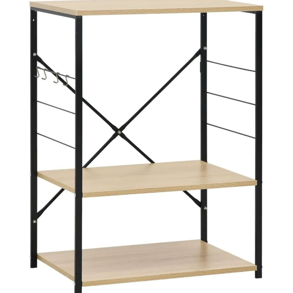 vidaXL Armario microondas madera ingeniería negro roble 60x39,6x79,5cm negro y roble Sale