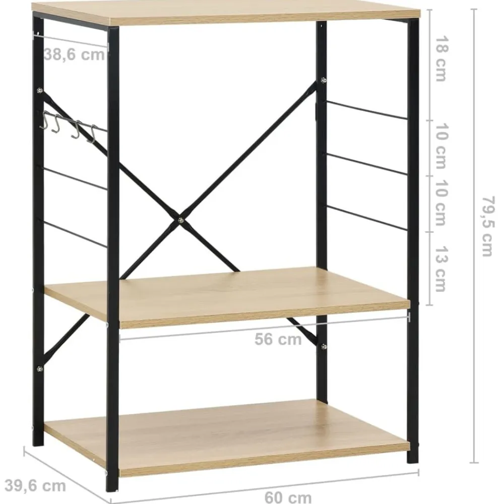 vidaXL Armario microondas madera ingeniería negro roble 60x39,6x79,5cm negro y roble Sale