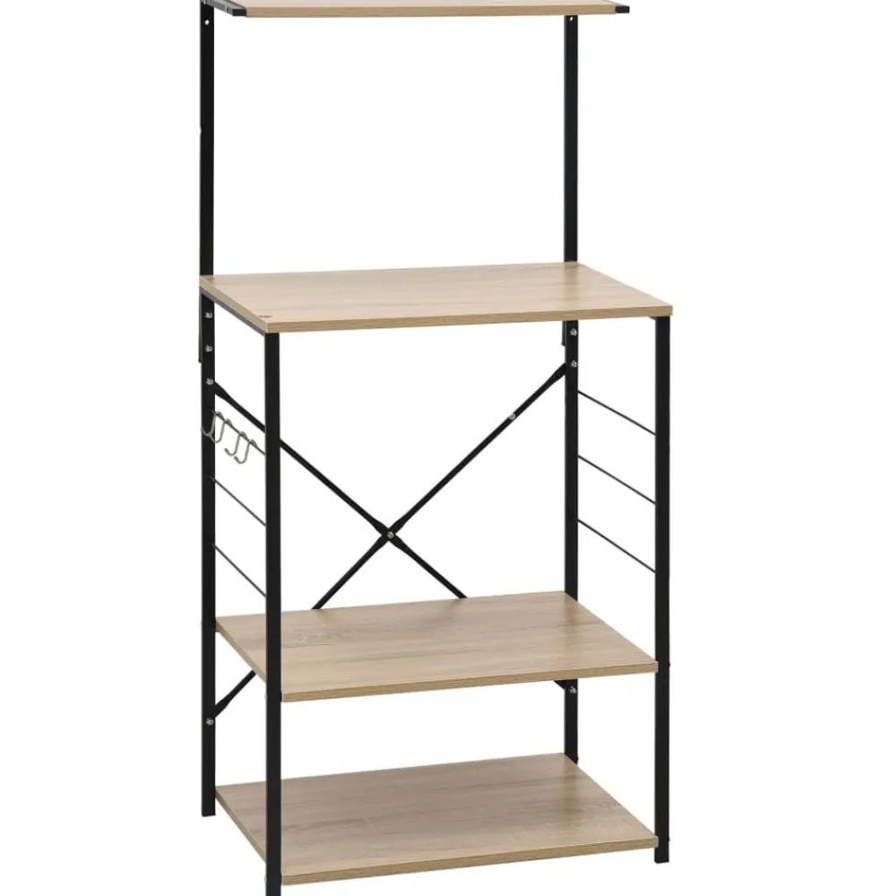 vidaXL Armario microondas madera ingeniería negro roble 60x39,6x123 cm negro y roble Sale
