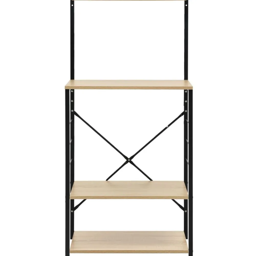 vidaXL Armario microondas madera ingeniería negro roble 60x39,6x123 cm negro y roble Sale