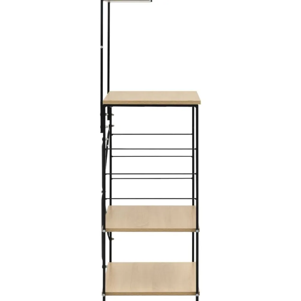 vidaXL Armario microondas madera ingeniería negro roble 60x39,6x123 cm negro y roble Sale