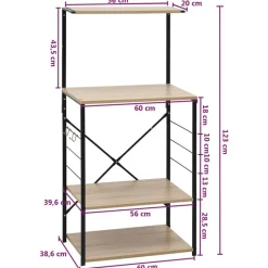 vidaXL Armario microondas madera ingeniería negro roble 60x39,6x123 cm negro y roble Sale