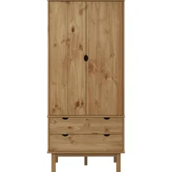 vidaXL Armarios Y Almacenamiento-Armario OTTA madera maciza pino 76,5x53x172 cm