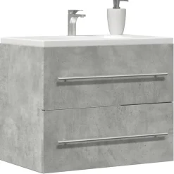 vidaXL Armario para lavabo aglomerado gris hormigón 60x38,5x48 cm Gris hormig&oacute;n