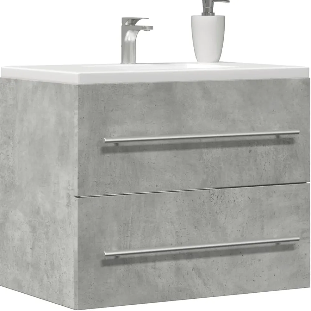 vidaXL Armario para lavabo aglomerado gris hormigón 60x38,5x48 cm Gris hormigón
