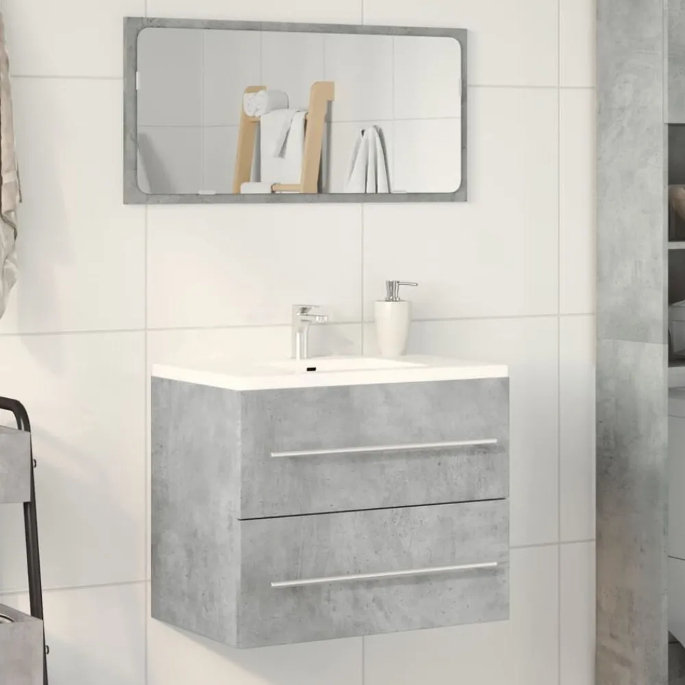 vidaXL Armario para lavabo aglomerado gris hormigón 60x38,5x48 cm Gris hormigón