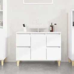 vidaXL Armarios Y Almacenamiento-Armario para lavabo madera contrachapada 80x33x60 cm