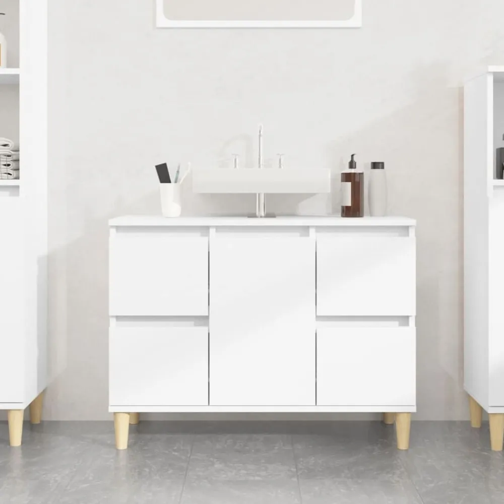 vidaXL Armarios Y Almacenamiento-Armario para lavabo madera contrachapada 80x33x60 cm