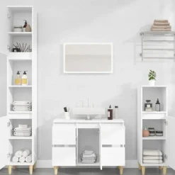 vidaXL Armarios Y Almacenamiento-Armario para lavabo madera contrachapada 80x33x60 cm