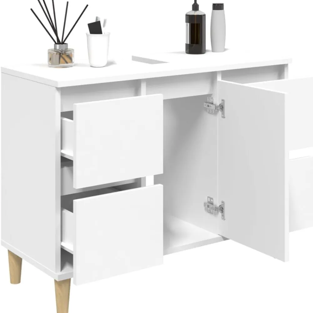 vidaXL Armarios Y Almacenamiento-Armario para lavabo madera contrachapada 80x33x60 cm