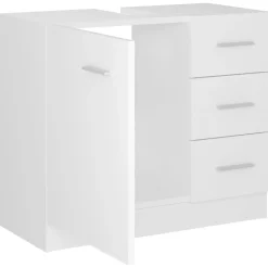 vidaXL Armario para lavabo madera contrachapada 63x30x54 cm Blanco Sale