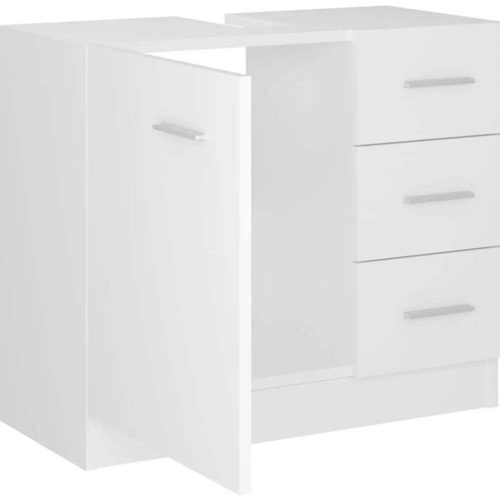 vidaXL Armario para lavabo madera contrachapada 63x30x54 cm Blanco Sale
