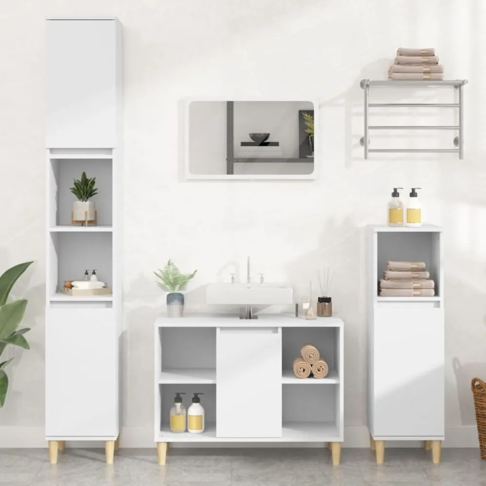 vidaXL Armarios Y Almacenamiento-Armario para lavabo madera contrachapada 80x33x60 cm