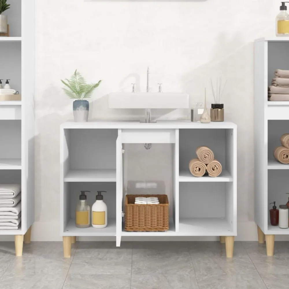 vidaXL Armarios Y Almacenamiento-Armario para lavabo madera contrachapada 80x33x60 cm