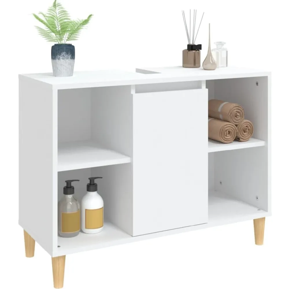 vidaXL Armarios Y Almacenamiento-Armario para lavabo madera contrachapada 80x33x60 cm