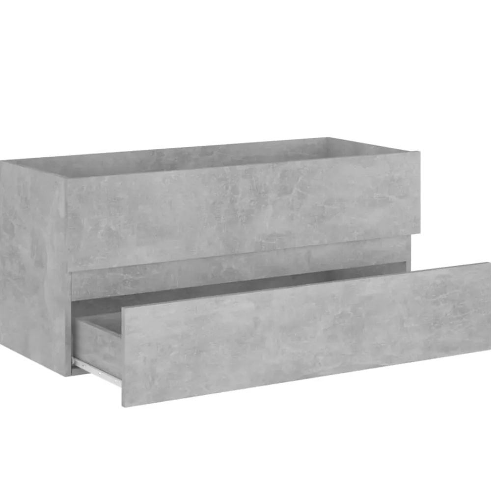 vidaXL Armario para lavabo contrachapada gris hormigón 100x38,5x45 cm Gris hormigón Clearance