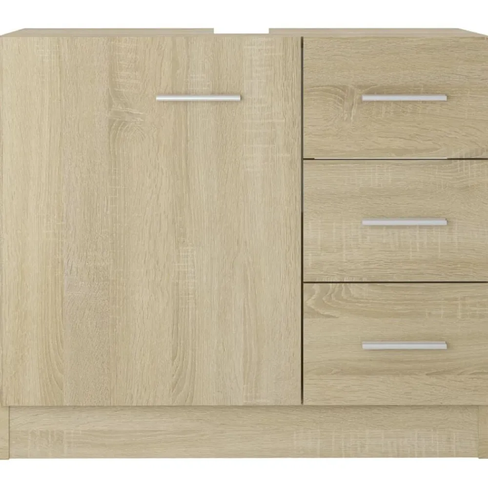 vidaXL Armario para lavabo madera contrachapada color roble 63x30x54cm Roble Sonoma Outlet