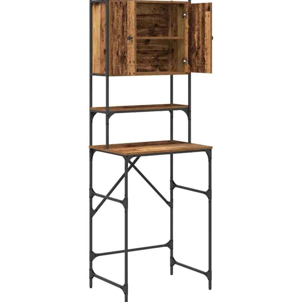 vidaXL Armario para lavadora Madera vieja 68 x 48,5 x 194 cm Madera envejecida New