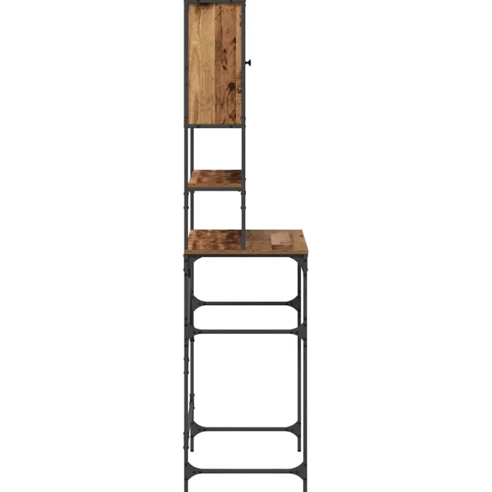 vidaXL Armario para lavadora Madera vieja 68 x 48,5 x 194 cm Madera envejecida New